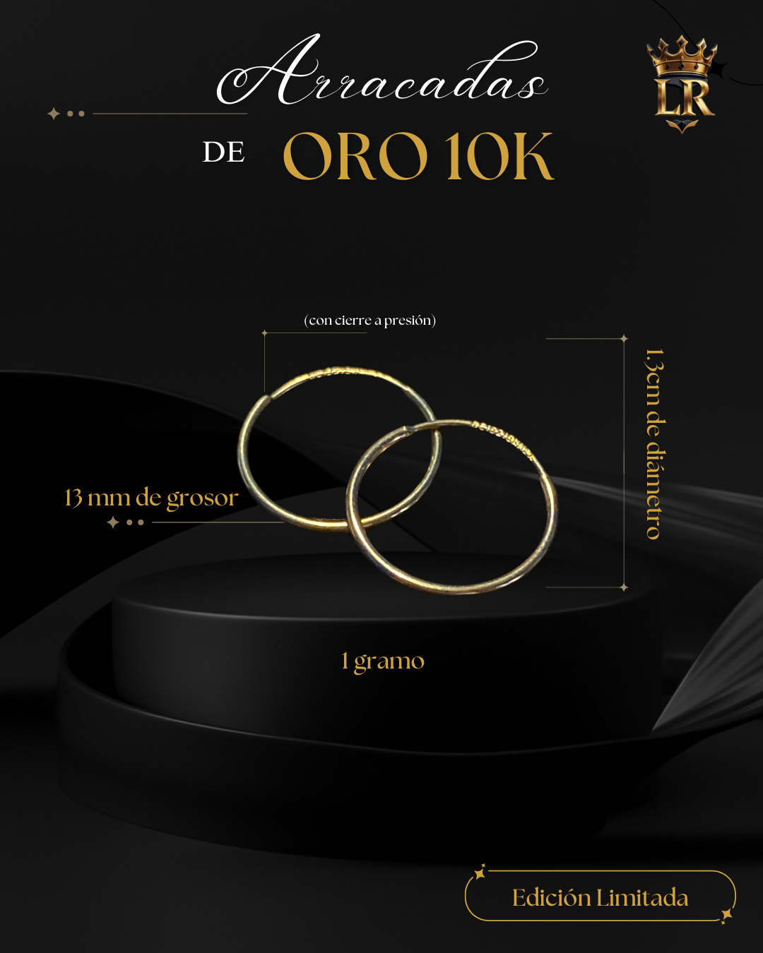 ARRACADAS DE ORO 10K