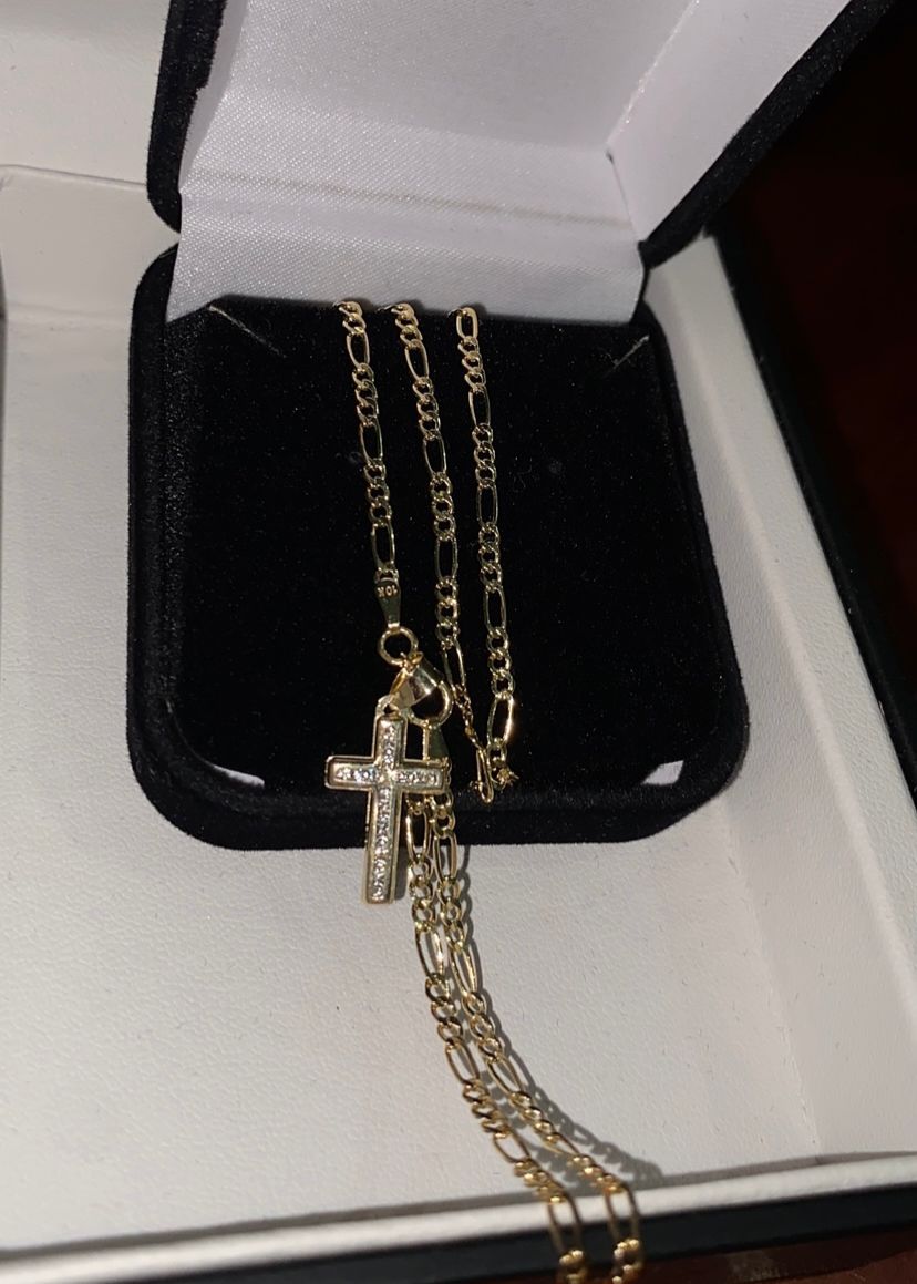 CADENA DE ORO 10K - DIJE DE CRUCIFIJO 10K